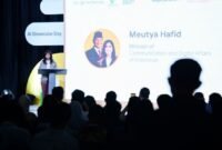 Menkomdigi Meutya Hafid saat memberikan sambutan dalam acara kelulusan Program Google for Startups Accelerator di Garuda Spark Innovation Hub Jakarta, Jakarta Pusat, Selasa (24/02/2026). (Foto: Anhar/Komdigi)
