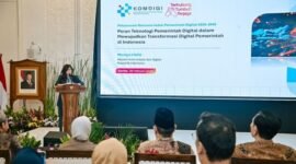 Menkomdigi Meutya Hafid menyampaikan sambutan dalam Soft Launching Rencana Induk Pemerintah Digital 2025-2045 di Kantor Bappenas, Jakarta Pusat, Kamis (26/02/2026). (Foto: Ahmad Tri Hawaari/Komdigi)