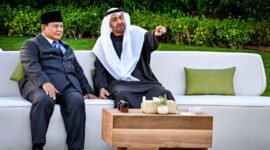Presiden Republik Indonesia Prabowo Subianto melaksanakan pertemuan bilateral dengan Presiden Persatuan Emirat Arab (PEA) Sheikh Mohammed bin Zayed Al Nahyan (MBZ) di Qasr Al Bahr, Abu Dhabi, pada Kamis, 26 Februari 2026. (Foto: BPMI Setpres).