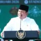 Prabowo dalam sambutan pada acara Mujahadah Kubro 100 Tahun Nahdlatul Ulama (NU) di Stadion Gajayana, Malang, Jawa Timur, Minggu (8/2/2026).