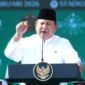 Prabowo saat memberikan sambutan dalam acara Mujahadah Kubro Satu Abad Nahdlatul Ulama di Stadium Gajayana, Malang, Jawa Timur.