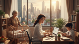 Generasi sandwich. (Foto ilustrasi/AI)