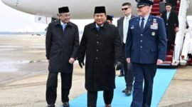 Presiden Republik Indonesia Prabowo Subianto tiba di Amerika Serikat (AS) pada Selasa, 17 Februari 2026 pukul 11.55 waktu setempat. (Foto/Setkab)