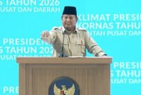 Presiden Prabowo memberikan arahan kepada kepala daerah di acara International Convention Center (SICC), Kabupaten Bogor, Provinsi Jawa Barat, pada Senin (2/2/2025).