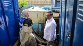 Gubernur DKI Jakarta, Pramono Anung, meninjau pembangunan sistem polder dan rumah pompa Daan Mogot di Jakarta Barat, pada Selasa (3/2/2026).  Dok/Pemprov DKI