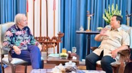 Presiden Prabowo Subianto menerima salah satu penasihat Danantara, Ray Dalio, di Istana Merdeka, Jakarta, pada Jumat, 27 Maret 2026.