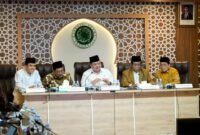 Menko Airlangga temui jajaran pimpinan Majelis Ulama Indonesia (MUI) di Aula Buya Hamka, Kantor MUI Pusat, Jakarta, pada Selasa (3/3/2026). (Dok: Humas Kemenko)