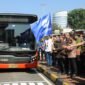 Gubernur DKI Jakarta, Pramono Anung, meresmikan layanan Transjabodetabek rute Blok M–Bandara Soekarno-Hatta (SH2) di Terminal Blok M Jalur 6, Melawai, Kebayoran Baru, Jakarta Selatan, pada Kamis (12/3/2026). (Dok: Humas Pemprov DKI)
