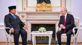 Presiden Republik Indonesia, Prabowo Subianto, mendapat sambutan hangat dari Presiden Federasi Rusia, Vladimir Putin, saat melakukan pertemuan di Istana Kremlin, Moskow, pada Senin, 13 April 2026. (Foto: BPMI Setpres)