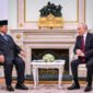 Presiden Republik Indonesia, Prabowo Subianto, mendapat sambutan hangat dari Presiden Federasi Rusia, Vladimir Putin, saat melakukan pertemuan di Istana Kremlin, Moskow, pada Senin, 13 April 2026. (Foto: BPMI Setpres)