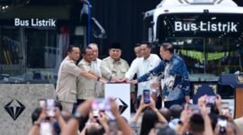 Presiden RI pada peresmian fasilitas perakitan kendaraan komersial listrik milik PT VKTR Sakti Industries di Kabupaten Magelang, Provinsi Jawa Tengah, Kamis, 9 April 2026. (Foto: BPMI Setpres)